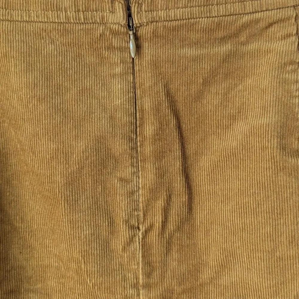 J.Crew Corduroy‎ Mini Skirt Ochre Yellow Mustard Button Front Sz 10 Retro Mod